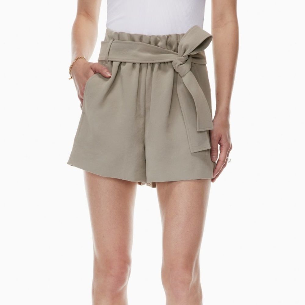Wilfred High Waist Paper Bag Shorts Grey 0